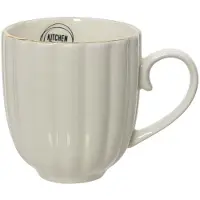 Hobby Hall Tasse Porzellan 10cm Teetasse gerillt 400ml Henkel Porzellantasse Keramiktasse Teebecher Kaffeetasse Kaffeebecher Keramik Tassen Becher Geschirr Weiß