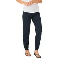 Trigema Schlafanzug "Schlafanzughose Bündchen", Damen, Gr. 4XL, blau (navy), Single Jersey, 100% Baumwolle, Homewear-Sets Schlafanzug