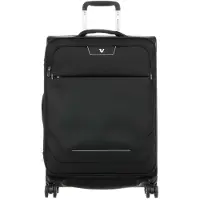 Roncato Weichgepäck-Trolley "Joy, 63 cm, schwarz", 4 Rollen, Weichgepäck-Koffer Reisegepäck mit Volumenerweiterung und TSA Schloss