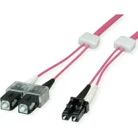 EasyLan LWL-LED-Patchkabel duplex 50/125µm OM4, LC/SC, violett, 10 m