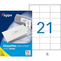 Agipa Universal-Etiketten, 70 x 42 mm, weiß, rechteckig