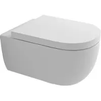 Alpenberger Hänge WC Spülrandlos Toilette | Keramik Wand WC Toilettendeckel mit Absenkautomatik | Gäste WC Toilettenschüssel | Kloschüssel Passend Geberit (6200)