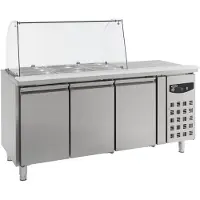 CombiSteel Kühltisch Mit Glas ,3 Türen