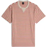 G-Star Nifous Stripe R T Dk Brick/etruscan Red Stripe Größe: L | Basic T-Shirts Outlet | Herren | Rot