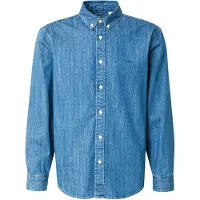 Levi's Levis Langarmhemd "AUTHENTIC BUTTON DOWN" mit Ton-in-Ton Logostickerei auf der Brust