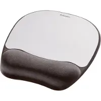 Fellowes Mauspad mit Handgelenkauflage, mit Memory Foam, schwarz/silber