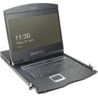 Digitus Modulare Konsole mit 19" TFT (48,3cm), 1-Port KVM & Touchpad, türkischer Tastatur