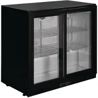 Polar Rückbuffetkühlschrank zwei Schiebetüren Serie G schwarz 208L | - GL003