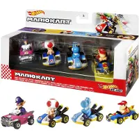 Hot Wheels Mario Kart -Fahrzeuge im 4er-Pack mit 1 exklusiven Sammlermodell, Fahrzeug-Set, 3 Jahr(e), Kunststoff, Metall, Mehrfarbig