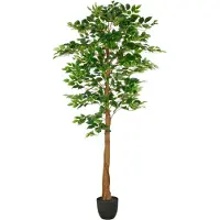 Creativ Green Kunstbaum "Ficus Benjamina" mit naturgetreuem Blattwerk und Stamm