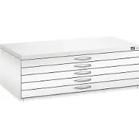 C+P Planschrank aus Stahl, für Formate bis DIN A1, 5 Schubladen, verkehrsweiß