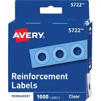 Avery Selbstklebende Lochverstärkungsaufkleber, 1/4" Durchmesser, klar, 1.000 Etiketten (5722)