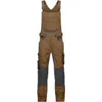 Dassy Tronix Latzhose mit Stretch und Kniepolstertaschen - lehmbraun/anthrazitgrau - 48