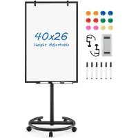 Coast Magnetisches Whiteboard - Inklusive Zubehör - Mobil - 100 x 65 cm - Schwarz