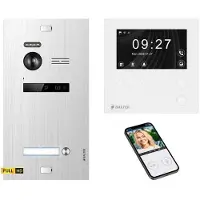 Balter EVO HD Unterputz Video Türsprechanlage Silber 1x 4.3 Zoll Mini HD WiFi Monitor Weiß Set für 1 Familienhaus