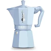 Bialetti Moka Exclusive, Mokka-Kanne, Blau, Aluminium, 6 Tassen, Thermoplast, 1 Stück(e)