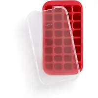 Lékué Eiswürfelform Eiswürfelform mit Deckel Quadratisch Red