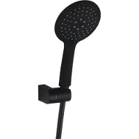 Luzzo Flat Shower Set - Duschkopf mit Schlauch und Wandhalterung - Schwarz