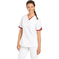 Leiber Damen Schlupfkasack, kurzarm, weiß/beere 08/2539/0164-XXL , Größe: XXL