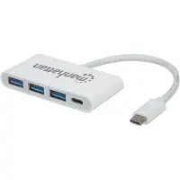 Manhattan 3-Port USB 3.0 Typ-C Hub mit Power Delivery