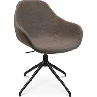 Topstar Konferenzsessel Sitness Life 2.0, dreh-/sitzhöhenverstellbar, Armlehnen, B 450 x T 460 x H 440-470 mm, 4-Fußgestell, Alu schwarz-matt & Stoff, braun