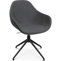Topstar Konferenzsessel Sitness Life 2.0, dreh-/sitzhöhenverstellbar, Armlehnen, B 450 x T 460 x H 440-470 mm, 4-Fußgestell, Alu schwarz-matt & Stoff, anthr.