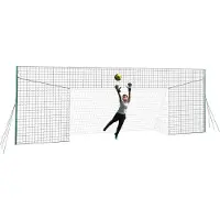 Open Goaaal! GROSS - 4,9M X 2,1M FUSSBALLTOR, IN 3,0M HOHEM FANG- & RÜCKPRALLNETZ