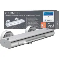 Eisl Wannenarmatur CARNEO, Wasserhahn Bad mit Thermostat, Badewannenarmatur Wasserfall, Mischbatterie Badewanne, Chrom