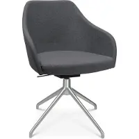 Topstar Konferenzsessel Sitness Life 2.1, dreh-/sitzhöhenverstellbar, Armlehnen, B 350-480 x T 460 x H 460-490 mm, 4-Fußgestell, Alu matt & Stoff, anthr.