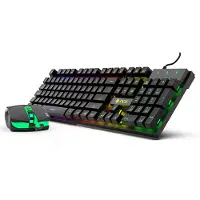 Inca IKG-448, Kabelgebunden, USB, Mechanischer Switch, RGB-LED, Schwarz, Maus enthalten