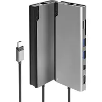 Alogic ULDPLSV2-SGR, Kabelgebunden, USB 3.2 Gen 1 (3.1 Gen 1) Type-C, 100 W, 1000 Mbit/s, Schwarz, Grau, MicroSD (TransFlash), SD