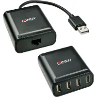 Lindy 42679, USB 2.0, RJ-45, USB 2.0, Schwarz, Metall, 52 mm, 60 mm