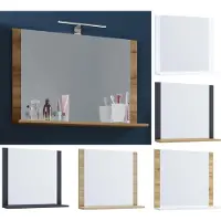 VCM Badspiegel | Hängespiegel mit Ablage | modernes Design | Maße ca. H. 55 x B. 80 x T. 17 cm | Wandspiegel – Lendas