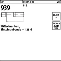 FAST-X DIN 939 Stiftschraube M20x65 Stahl 8.8 blank