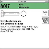 Bufab Sechskantschraube ISO 4017 VG M 10 x 55 10.9 zinklamellenbesch.