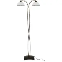 Licht-Erlebnisse Stehlampe Wohnzimmer 168 cm 2-flammig Jugendstil Metall Glas Stehleuchte