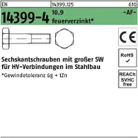 Industrial Quality Supplies Sechskantschraube EN 14399-4 M 36 x 90 10.9 feuerverzinkt