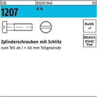 Industrial Quality Supplies Zylinderschraube ISO 1207 m.Schlitz M 6 x 16 A 4