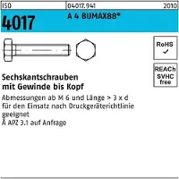 Bufab Sechskantschraube ISO 4017 VG M 16 x 45 A 4 BUMAX88