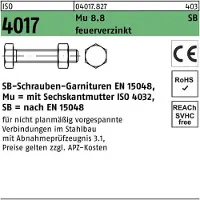 Bufab Sechskantschraube ISO 4017 VG m.Mutter M 16 x 100 8.8 feuerverzinkt