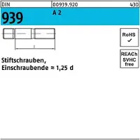 F. REYHER Nchfg. GmbH & Co. KG DIN 939 Stiftschraube M10x45 Edelstahl A2 blank