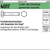 Bufab Sechskantschraube ISO 4017 VG M 24 x 100 1.7218 +QT (25CrMo4) galvanisch verzinkt
