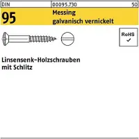 F. REYHER Nchfg. GmbH & Co. KG Holzschraube DIN 95 Linsensenkkopf Schlitz 5 x 35 Messing galvanisch vernickelt
