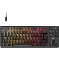 Corsair K70 CORE TKL, Kabelgebunden, USB, Mechanischer Switch, QWERTZ, RGB-LED, Schwarz