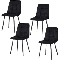 HTI 4 Stühle Mesa Modern Samt, Sitzhöhe 49,5 cm, 44,5x53x86,5 cm (BxTxH)