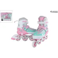 Coppens Inline Skates rosa grün verstellbar Größe 29-32 Kinderskates
