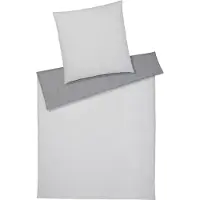 Elegante Soft-Flanell Bettwäsche Tender silver 155x220 cm + 80x80 cm