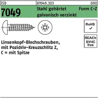 Industrial Quality Supplies Blechschraube ISO 7049 LIKO m.Spitze/Kreuzschlitz-PZ 3,9x 32 -C-Z Stahl gehärtet galvanisch verzinkt