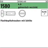 F. REYHER Nchfg. GmbH & Co. KG Flachkopfschraube ISO 1580 m.Schlitz M 8 x 12 4.8 galvanisch verzinkt