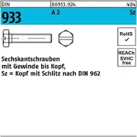 Industrial Quality Supplies Sechskantschraube DIN 933 VG/Schlitz M 6 x 35 A 2